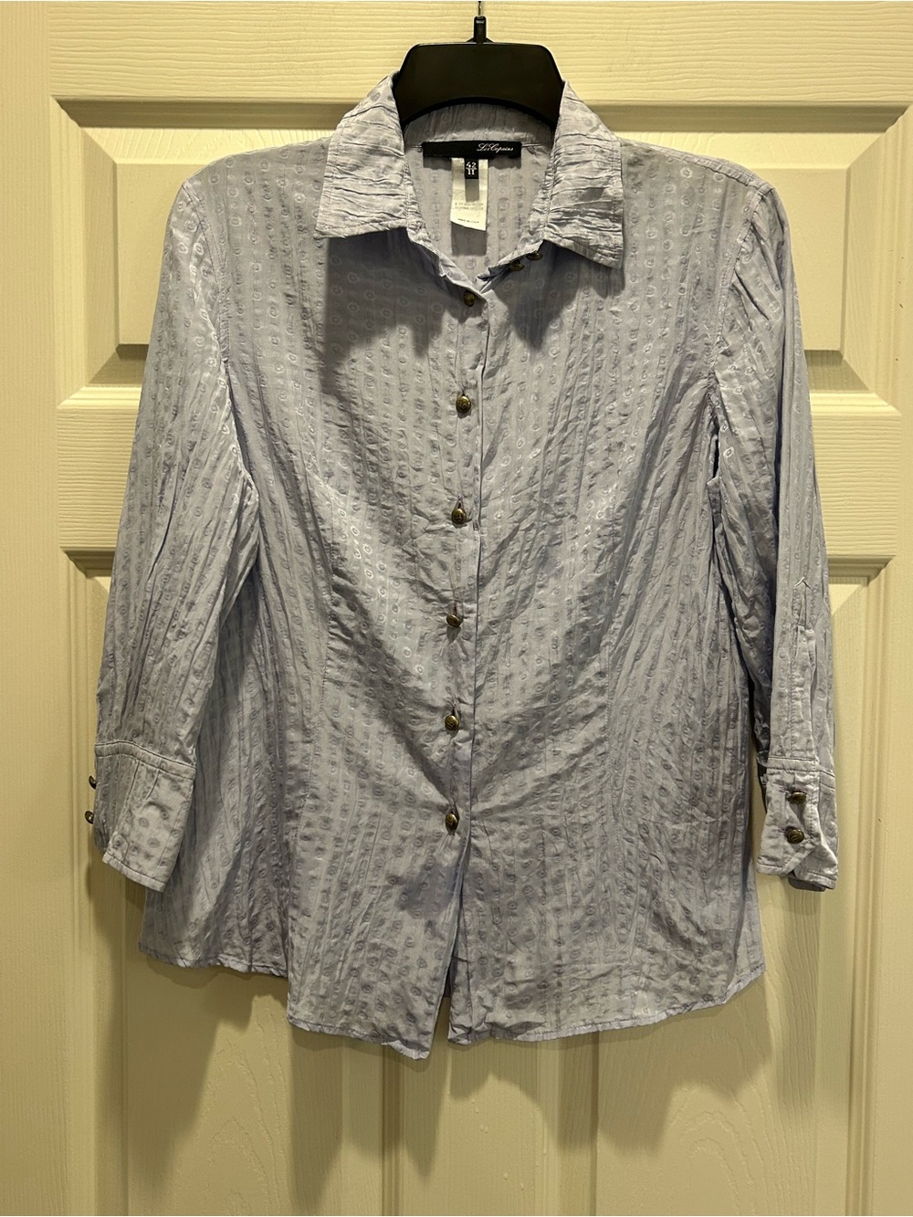 Les Copains Light Blue Textured Button-Down Shirt